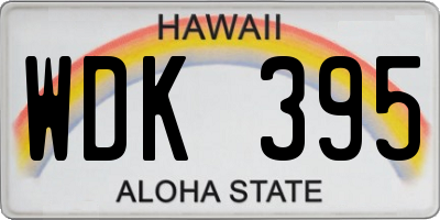 HI license plate WDK395
