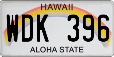 HI license plate WDK396