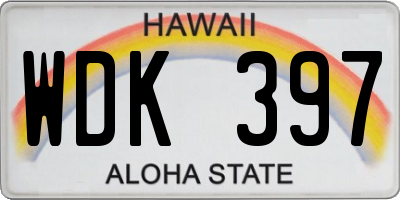 HI license plate WDK397