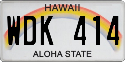 HI license plate WDK414