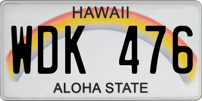 HI license plate WDK476