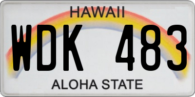 HI license plate WDK483