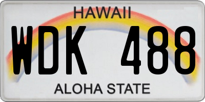 HI license plate WDK488
