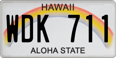 HI license plate WDK711