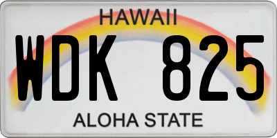 HI license plate WDK825