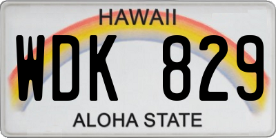 HI license plate WDK829