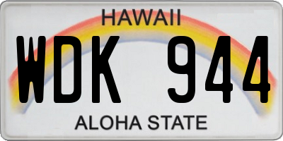 HI license plate WDK944