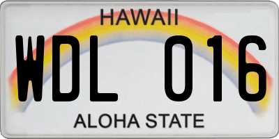 HI license plate WDL016