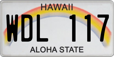 HI license plate WDL117