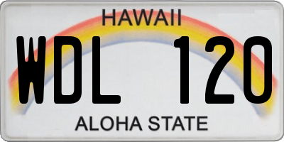 HI license plate WDL120