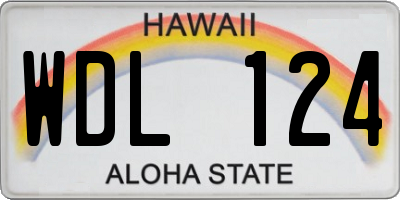 HI license plate WDL124