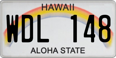 HI license plate WDL148