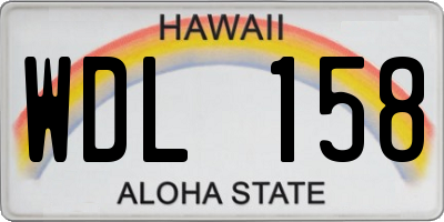 HI license plate WDL158