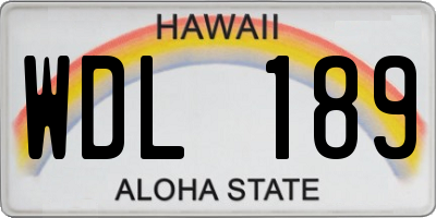 HI license plate WDL189
