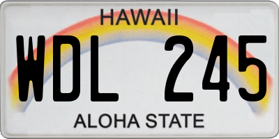 HI license plate WDL245