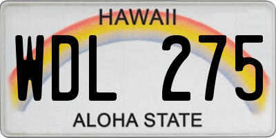 HI license plate WDL275