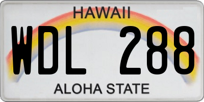 HI license plate WDL288