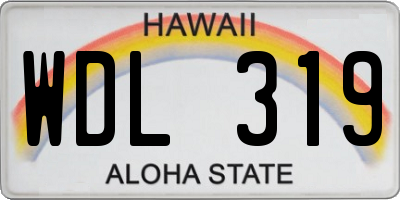 HI license plate WDL319