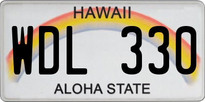 HI license plate WDL330