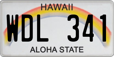 HI license plate WDL341