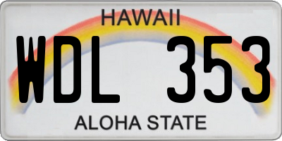 HI license plate WDL353