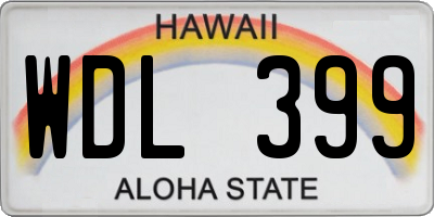 HI license plate WDL399