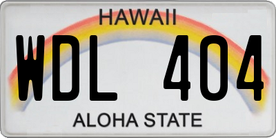 HI license plate WDL404