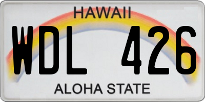 HI license plate WDL426