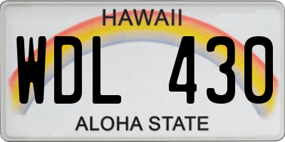 HI license plate WDL430