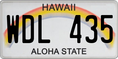 HI license plate WDL435