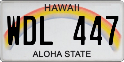 HI license plate WDL447