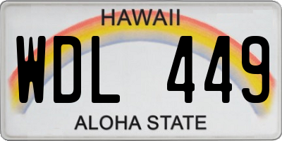HI license plate WDL449