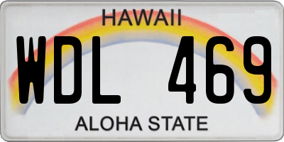 HI license plate WDL469