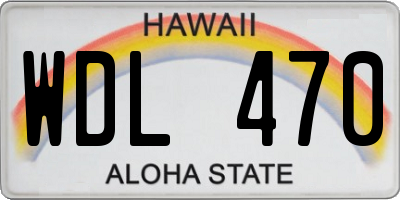 HI license plate WDL470