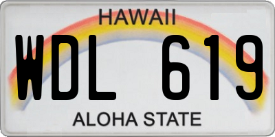 HI license plate WDL619
