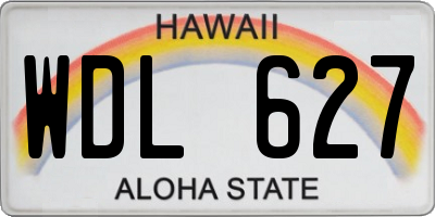 HI license plate WDL627