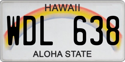 HI license plate WDL638