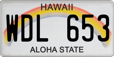 HI license plate WDL653