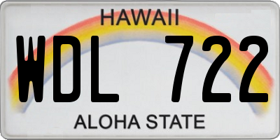HI license plate WDL722