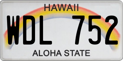 HI license plate WDL752