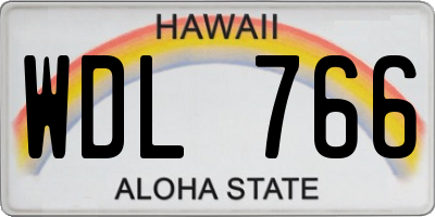HI license plate WDL766