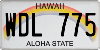 HI license plate WDL775
