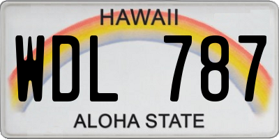 HI license plate WDL787