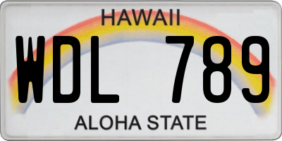 HI license plate WDL789