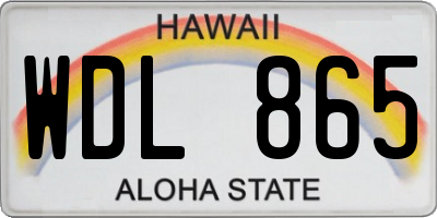 HI license plate WDL865