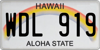 HI license plate WDL919