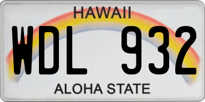 HI license plate WDL932