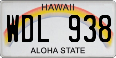 HI license plate WDL938
