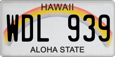 HI license plate WDL939