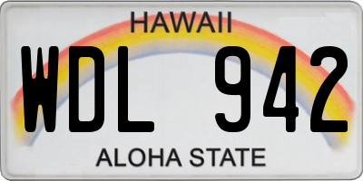 HI license plate WDL942